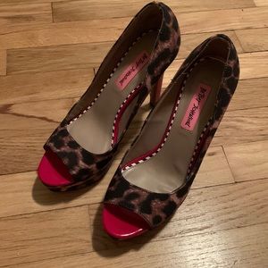 Betsey Johnson Leopard Print Platform Heels